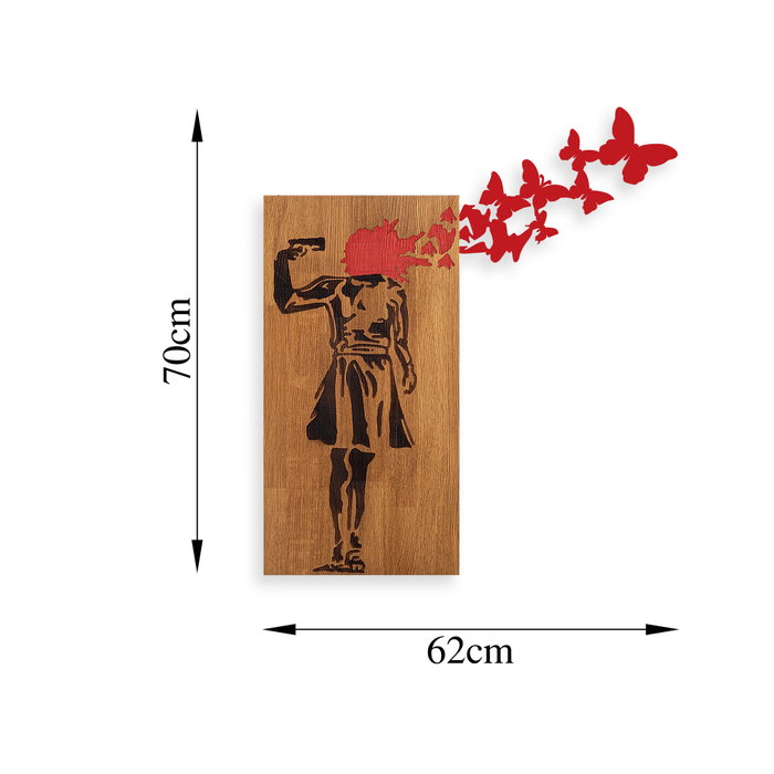 Wallity Banksy - 16 Escultura de pared de madera y metal Nogal y Negro Wallity Banksy - 16 Escultura de pared de madera y metal Nogal y Negro